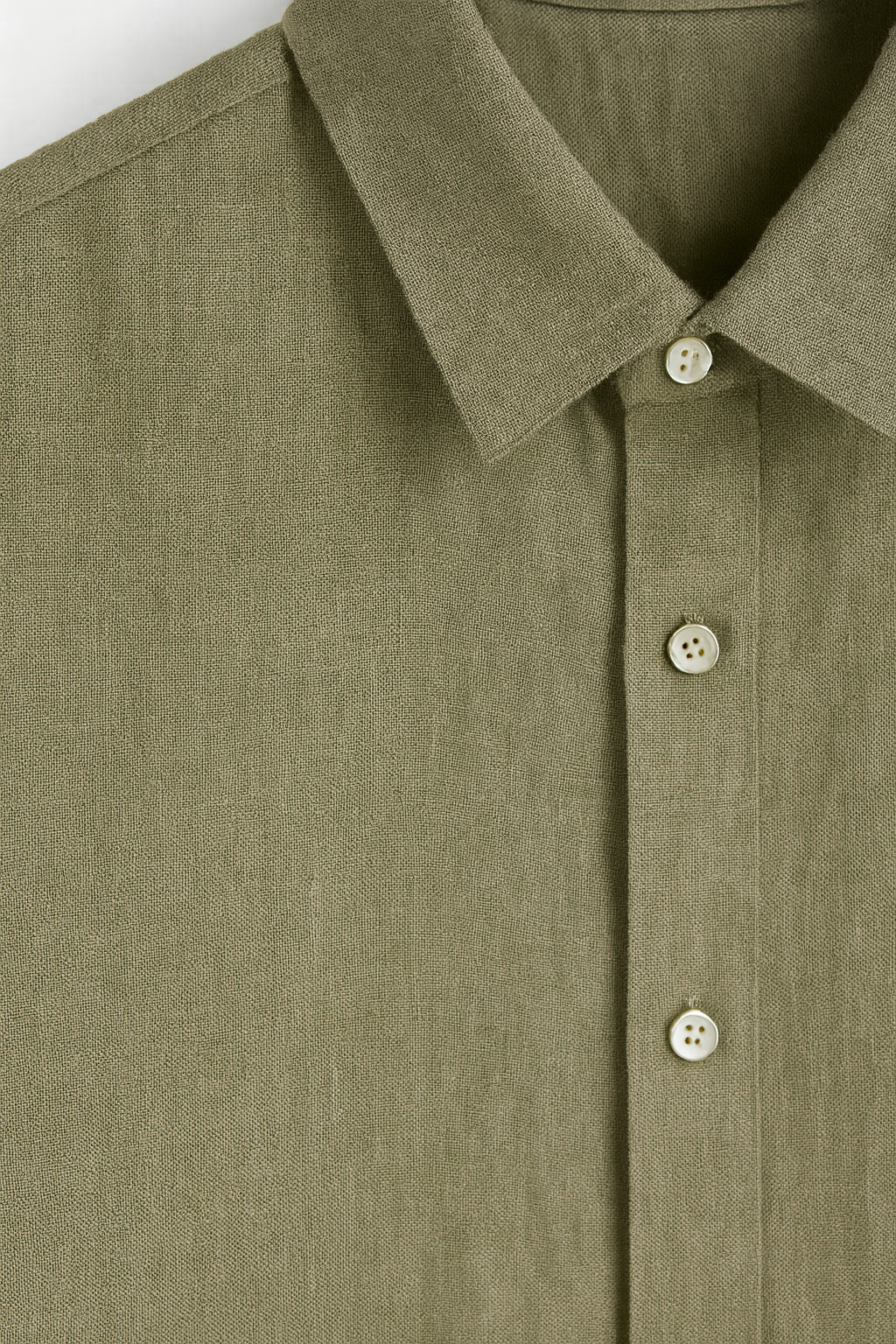 100% OLIVE LINEN SHIRT