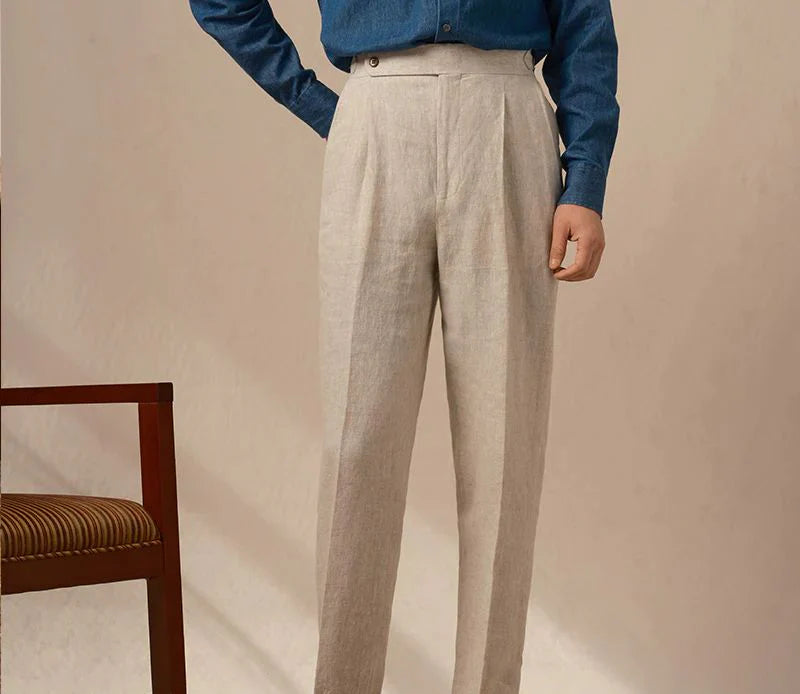 linen Soragna trousers - Made in Italy